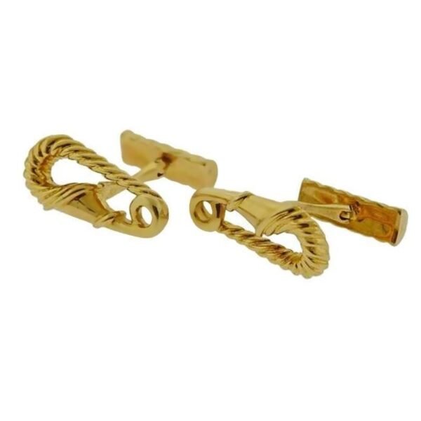 Cartier Safety Pin 18k Yellow Gold Cufflinks - Image 4