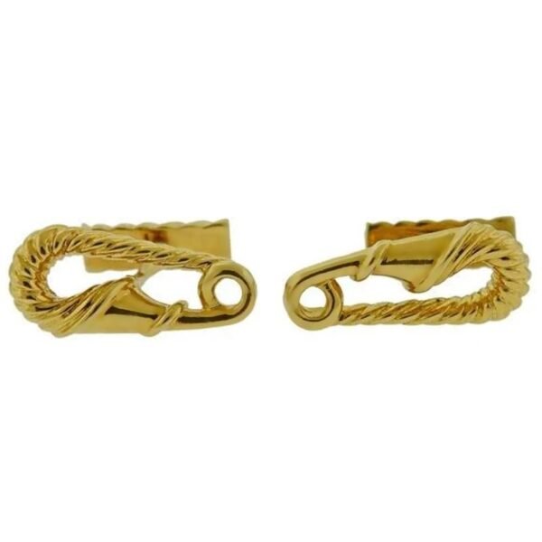 Cartier Safety Pin 18k Yellow Gold Cufflinks - Image 2