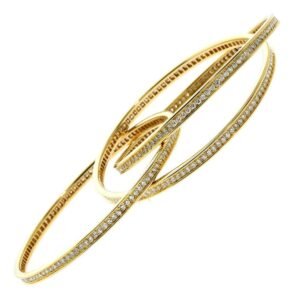 Cartier Trinity 6.45ct Full Diamond Yellow Gold Bangle Bracelet