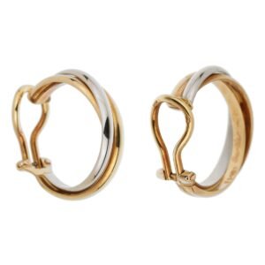 Cartier Trinity Vintage Tri-Color Gold Hoop Clip-On Earrings
