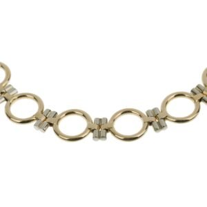 Cartier Vintage Geometric Two Tone Gold Chain Bracelet