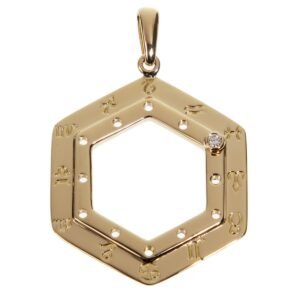 Cartier Vintage Zodiac Diamond Yellow Gold Pendant Necklace