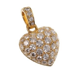 Cartier Yellow Gold Diamond Heart Pendant Necklace