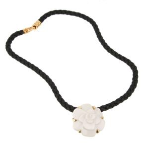 Chanel Camellia Agate Vintage Gold