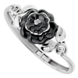 Chanel Camellia Onyx Diamond White