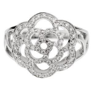 Chanel Camellia White Gold Diamond Cocktail Ring