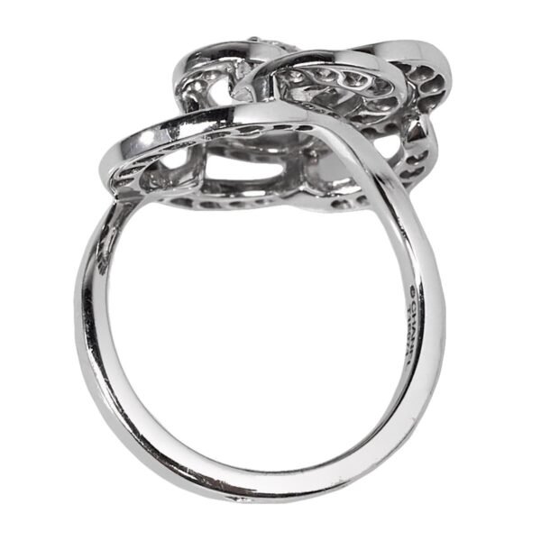 Chanel Camellia White Gold Diamond Cocktail Ring - Image 2