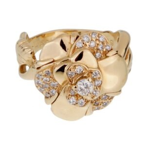 Chanel Camellia Yellow Gold Diamond Ring