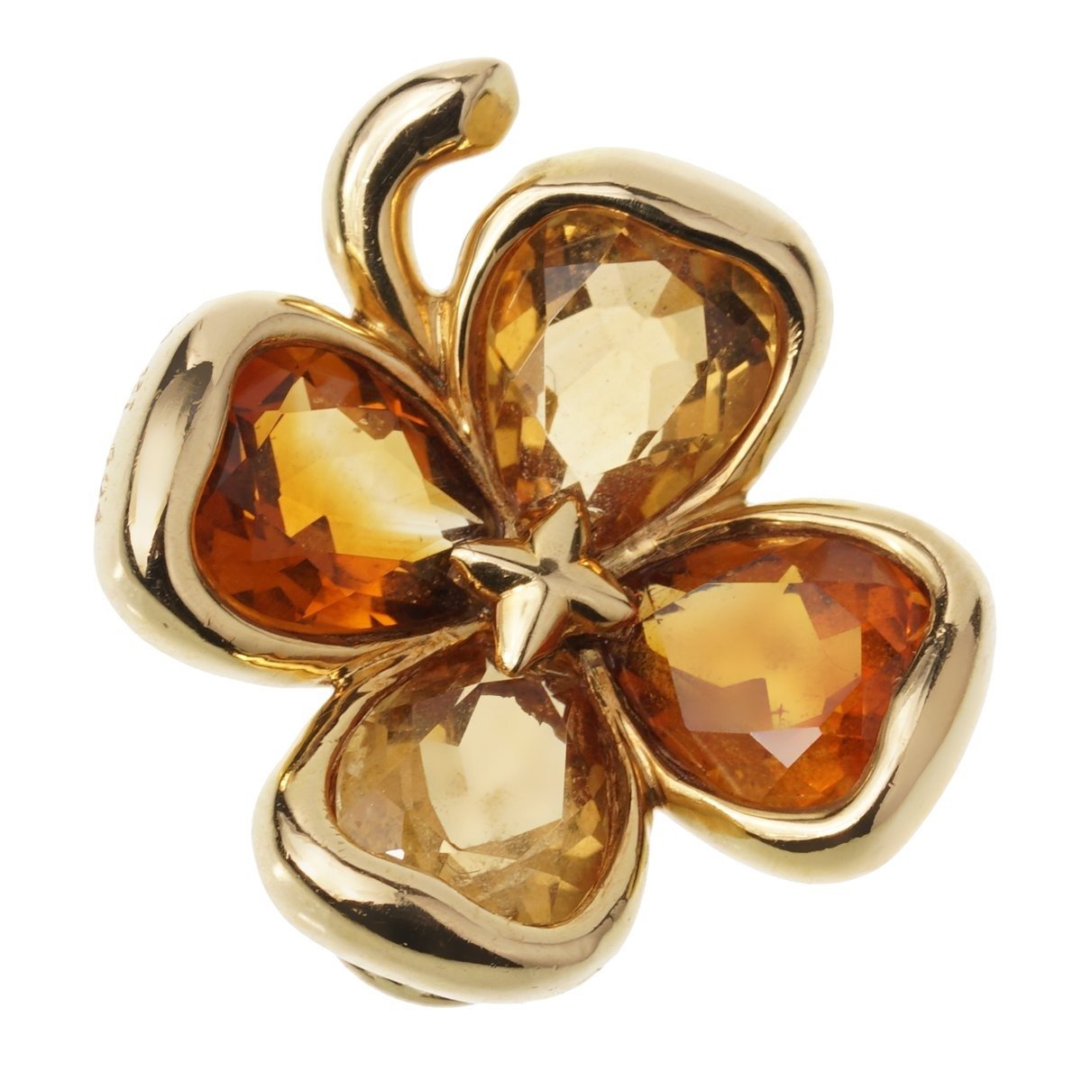 Chanel Citrine Gold Clover Pendant