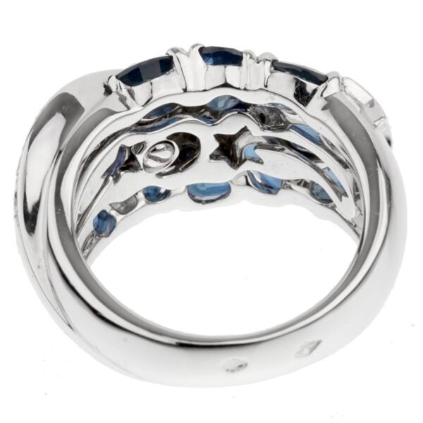 Chanel Comete Sapphire Diamond White Gold Ring Sz 5 3/4 - Image 4