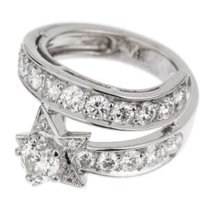 Chanel Comete Vintage White Gold Diamond Cocktail Ring