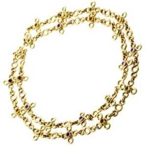 Chanel Gemstone 18k Yellow Gold Sautoir Necklace