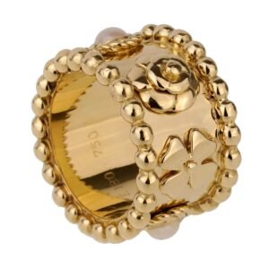 Chanel Lucky Pearl Gold Band Ring