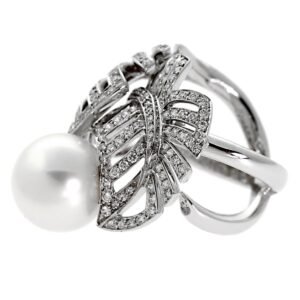 Chanel Pearl Diamond White Gold Cocktail Ring