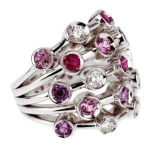 Chanel Pink Sapphire Diamond White Gold Ring