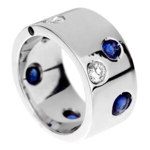 Chanel Sapphire Diamond White Gold Band Ring