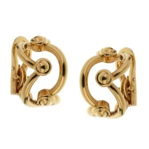 Chanel Vintage Yellow Gold Hoop Earrings