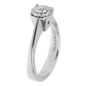 Chimento Pave Diamond Solitaire White Gold Ring