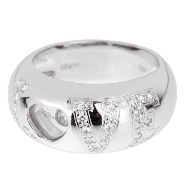 Chopard Happy Diamond Love White Gold Ring Sz 4 1/2 - Image 2