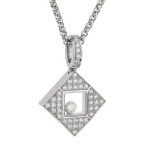 Chopard Happy Diamonds Square White Gold Necklace