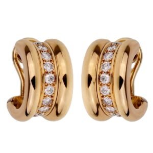 Chopard La Strada Diamond Yellow Gold Hoop Earrings