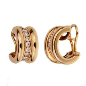 Chopard La Strada Diamond Yellow Gold Hoop Earrings