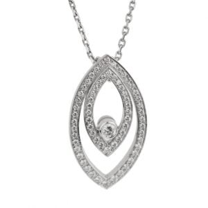 Chopard White Gold Diamond Eye Pendant Necklace