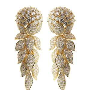 Magnificent Cartier Diamond Gold Earrings