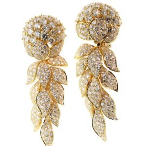 Magnificent Cartier Diamond Gold Earrings