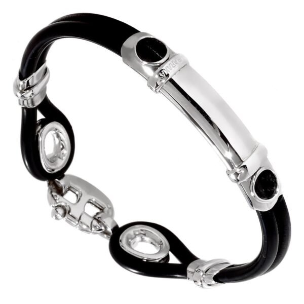 Mens Baraka White Gold Rubber Brac