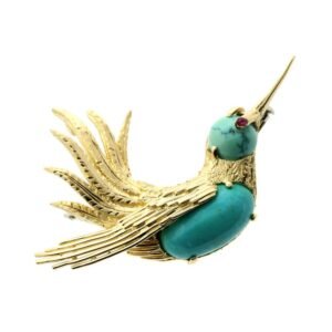 Vintage Cartier Gold Hummingbird Brooch