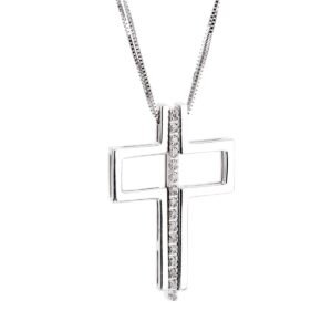 Buy Bliss Diamond Cross White Gold