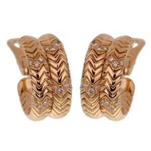 Spiga Yellow Gold Diamond Earrings